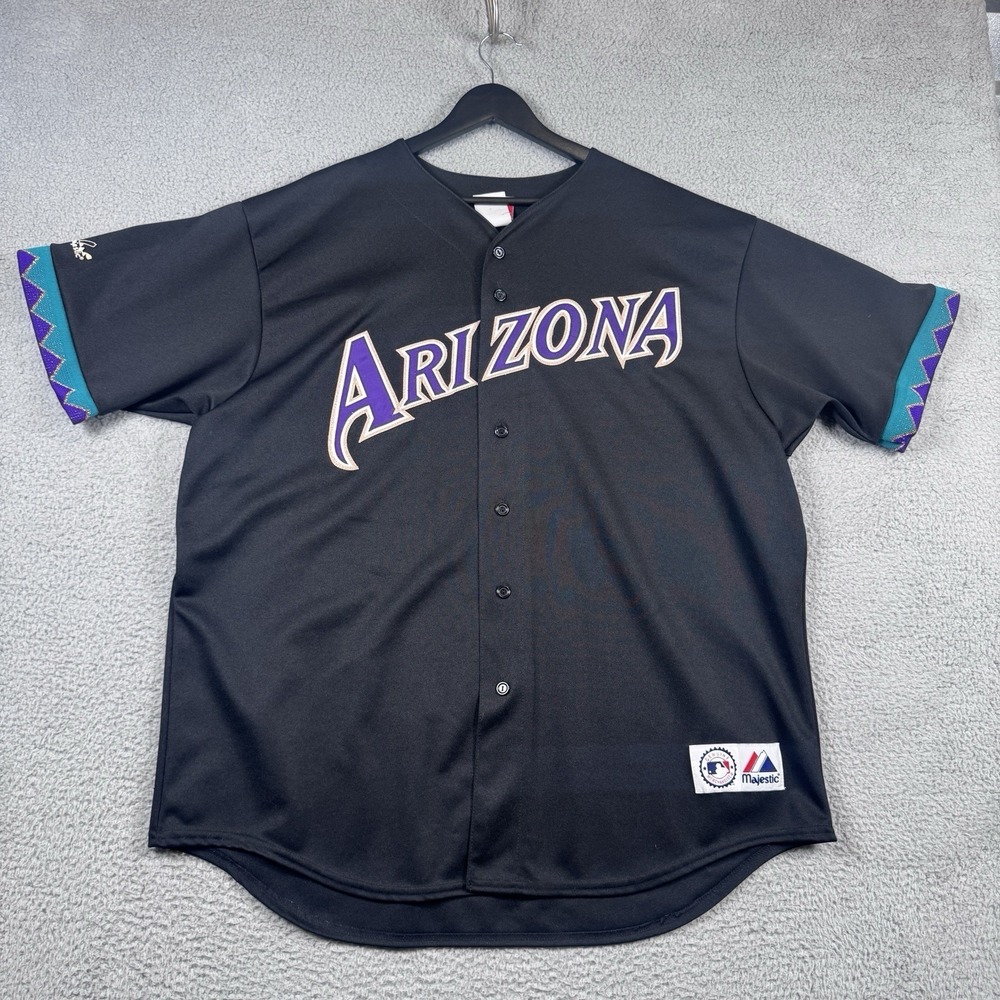 Vintage Arizona Diamondbacks Jersey Mens 2XL Black Majestic Baseball MLB 90s AZ